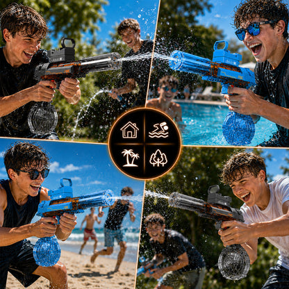 Electric Water Gun with LED Light – Automatic Rechargeable Water Blaster