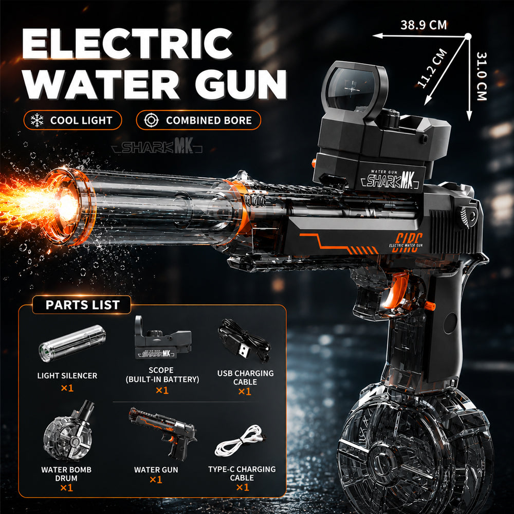Electric Water Gun with LED Light – Automatic Rechargeable Water Blaster