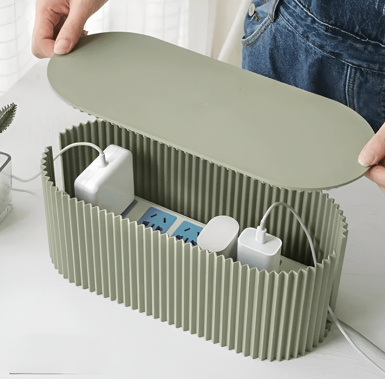 Elegant Cable Organiser Box Minimalist Storage Case in Soft Macaron Colours