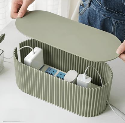 Elegant Cable Organiser Box Minimalist Storage Case in Soft Macaron Colours