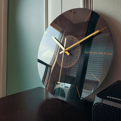 Elegant Glass Wall Clock Silent Modern Home Decor