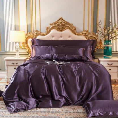 Elegant Satin Silk Bedding Set Luxury Soft Bed Sheets