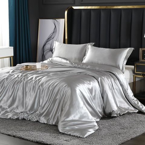 Elegant Satin Silk Bedding Set Luxury Soft Bed Sheets