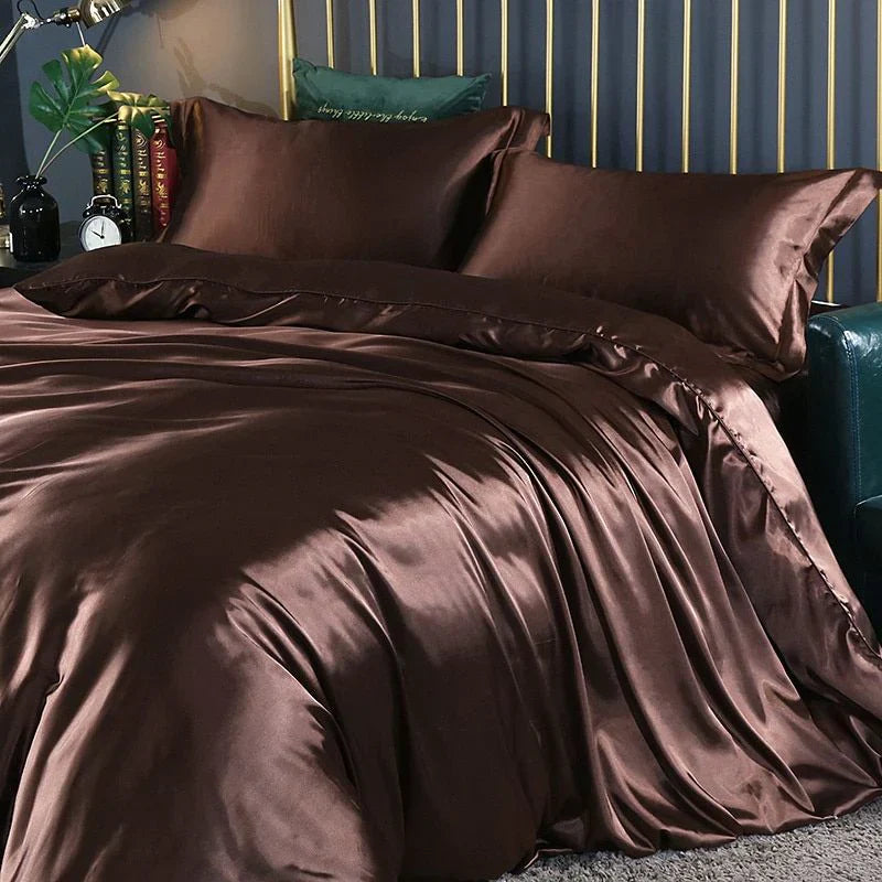 Elegant Satin Silk Bedding Set Luxury Soft Bed Sheets