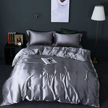 Elegant Satin Silk Bedding Set Luxury Soft Bed Sheets