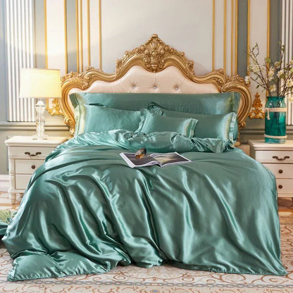 Elegant Satin Silk Bedding Set Luxury Soft Bed Sheets