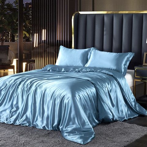 Elegant Satin Silk Bedding Set Luxury Soft Bed Sheets