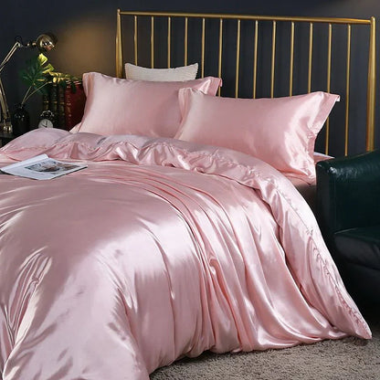 Elegant Satin Silk Bedding Set Luxury Soft Bed Sheets