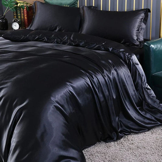 Elegant Satin Silk Bedding Set Luxury Soft Bed Sheets