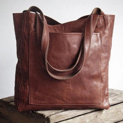 Elegant Women's Leather Handbag with Shoulder Strap