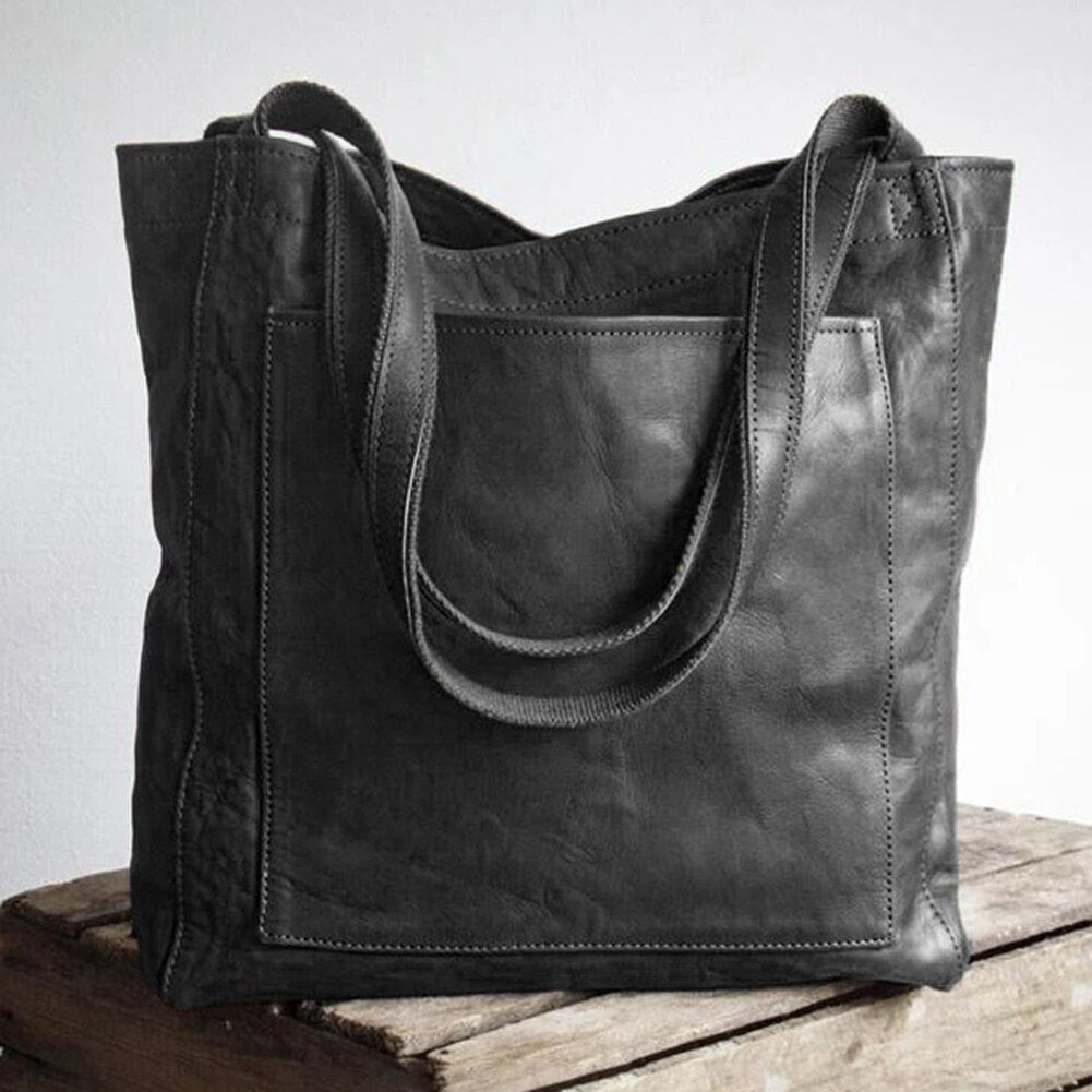 Elegant Women's Leather Handbag with Shoulder Strap