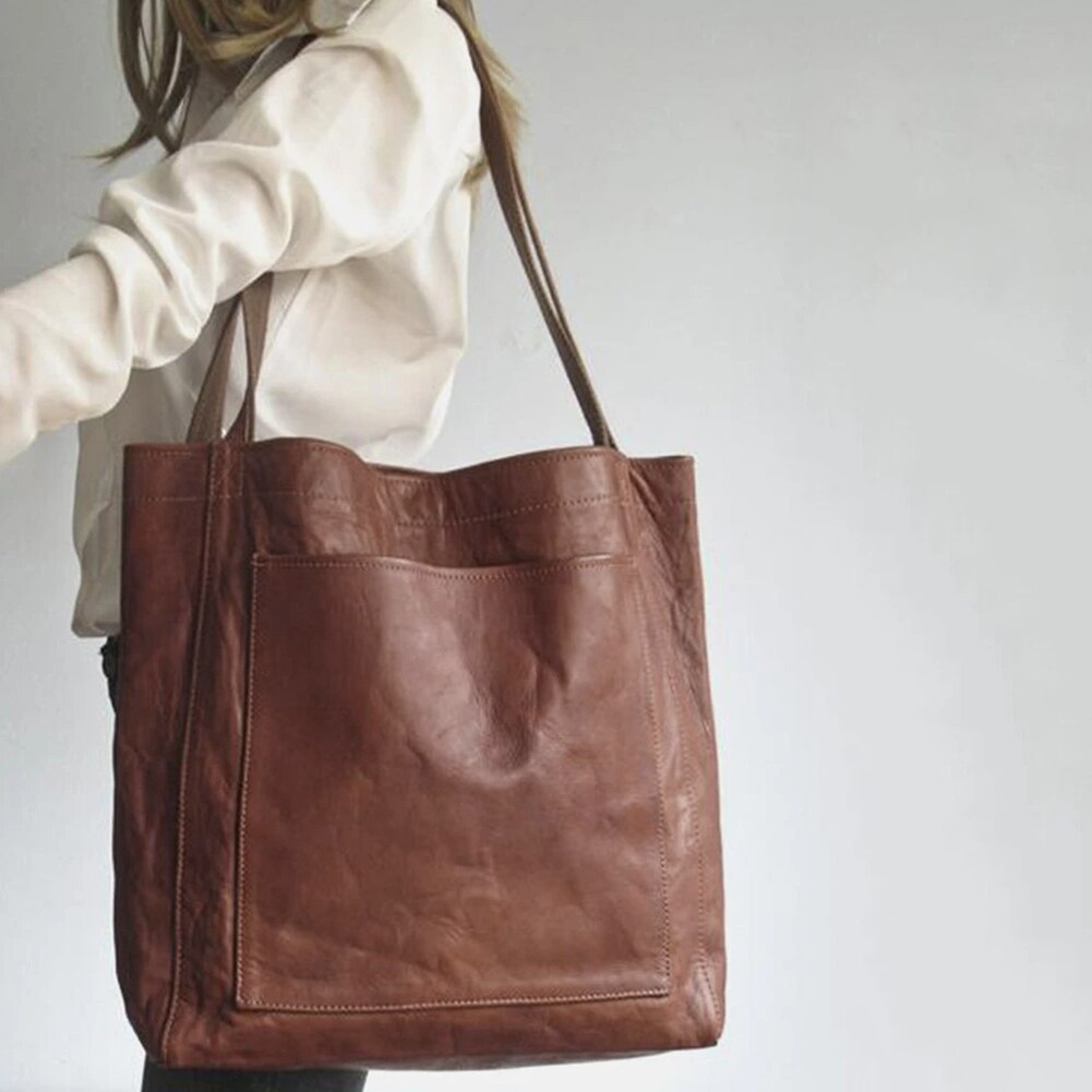 Elegant Women's Leather Handbag with Shoulder Strap