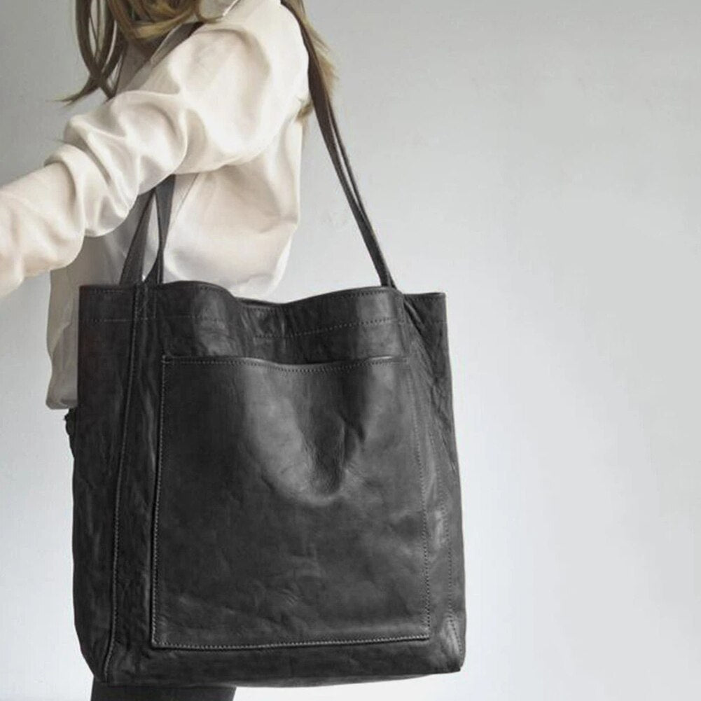 Elegant Women's Leather Handbag with Shoulder Strap