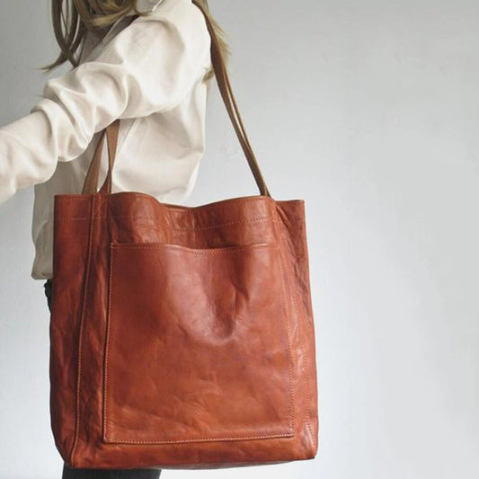 Elegant Women's Leather Handbag with Shoulder Strap