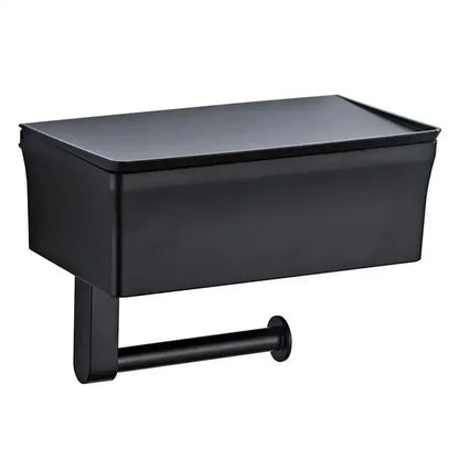 ElegantEssentials Wall Mounted Toilet Roll Holder with Shelf and Drawer