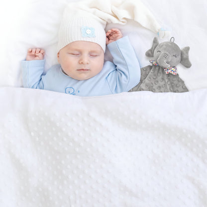 Olifantenknuffeldoekje voor baby's, pluchen troostdekentje met bijtring
