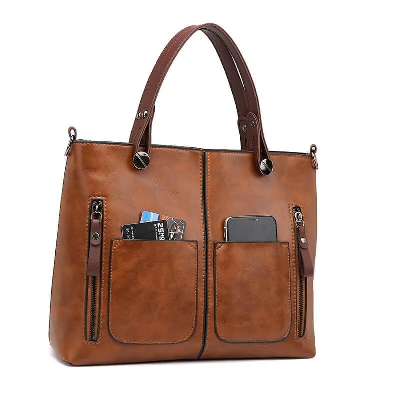 Elly Vintage Leather Shoulder Bag for Women with Elegant Handmade Design