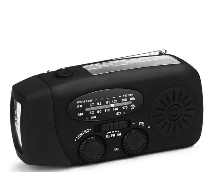 Emergency Radio with Power Bank, Solar Charging and LED Flashlight