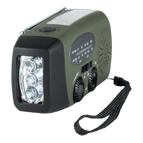 Emergency Radio with Power Bank, Solar Charging and LED Flashlight