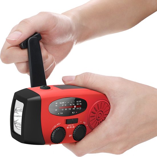 Emergency Radio with Power Bank, Solar Charging and LED Flashlight