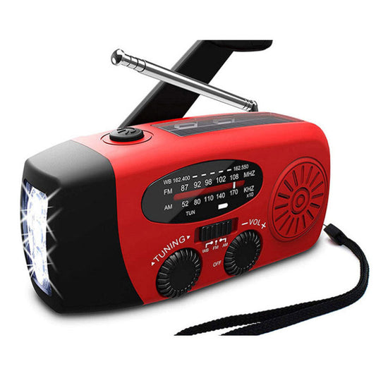 Emergency Radio with Power Bank, Solar Charging and LED Flashlight
