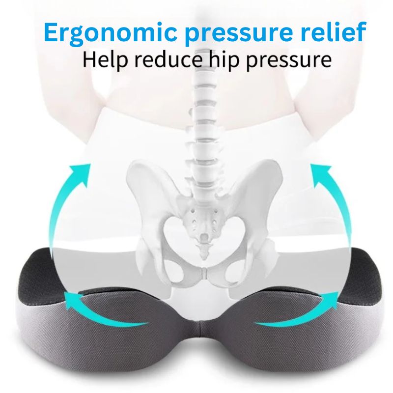 Ergonomic Memory Foam Seat Cushion for Tailbone Support and Comfort