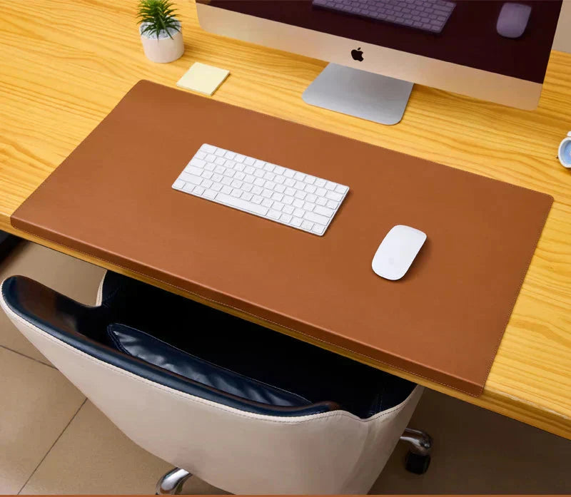 Ergonomic PU Leather Desk Mat with Wrist Support