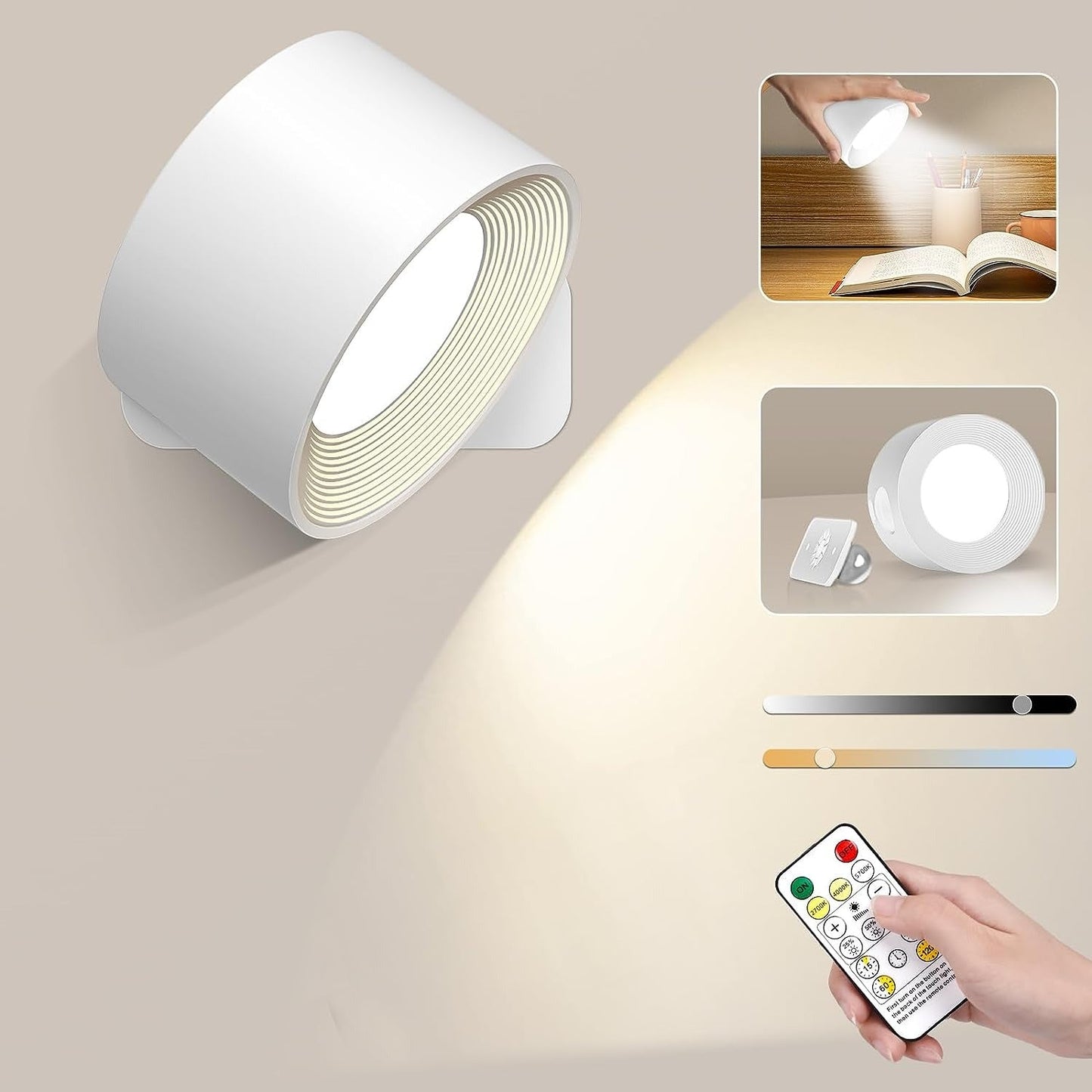 Eternity Glow Wireless LED Wall Light with Remote and Adjustable Lighting