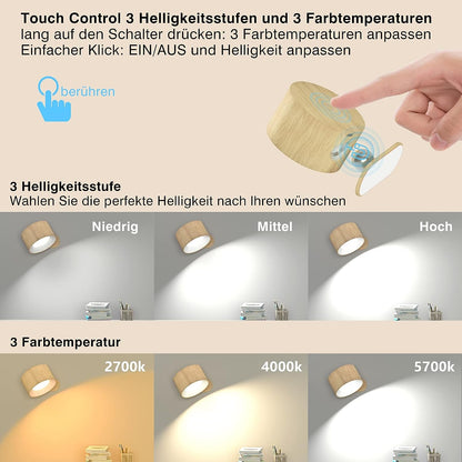 Eternity Glow Wireless LED Wall Light with Remote and Adjustable Lighting
