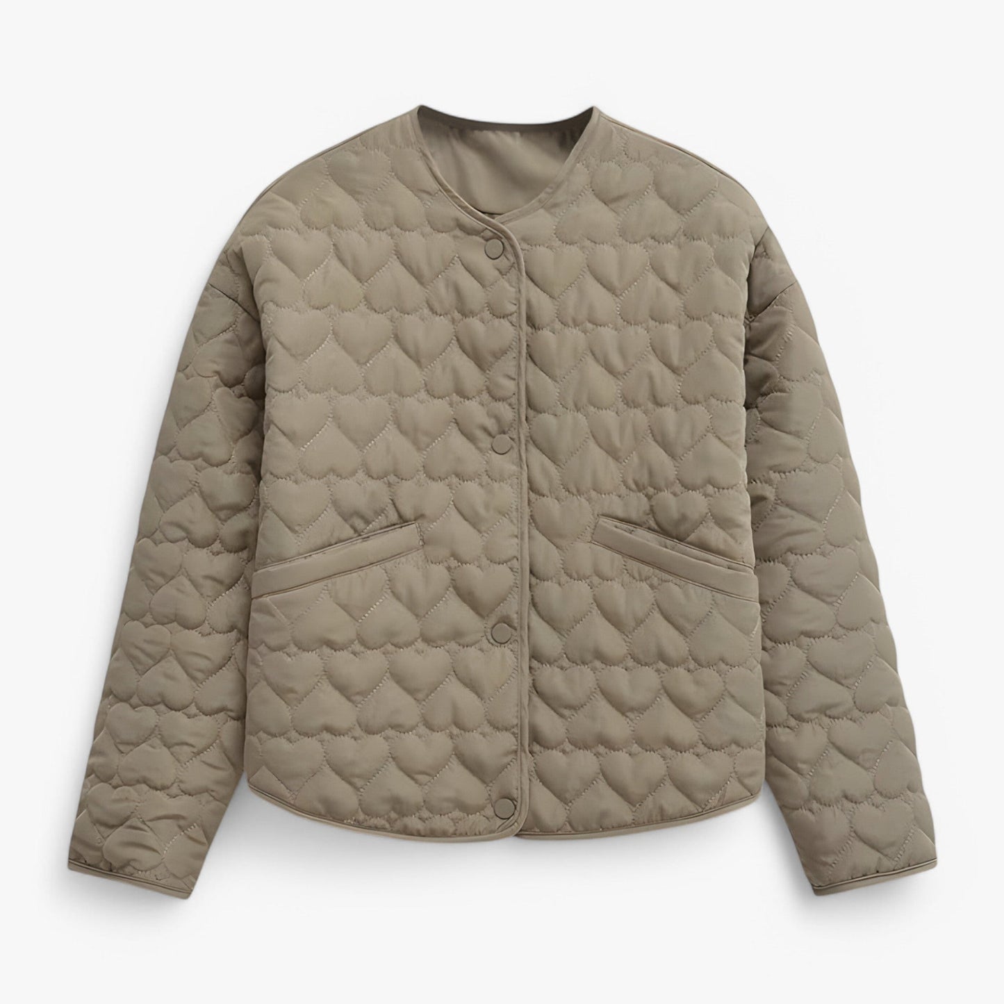 Evelyn Quilted Heart Jacket Women Warm Autumn Winter Coat