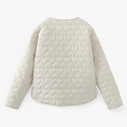 Evelyn Quilted Heart Jacket Women Warm Autumn Winter Coat