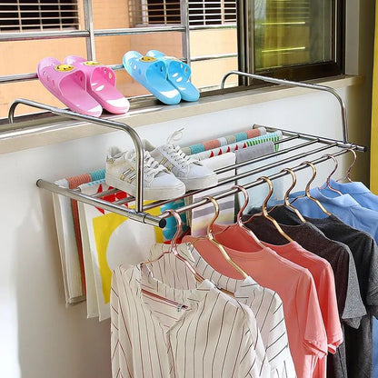 Expandable Folding Stainless Steel Balcony Clothes Dryer