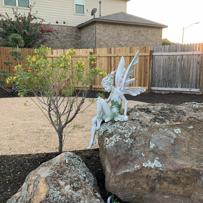 FairyGlo Garden Fairy Statue with Weatherproof Design for Magical Outdoor Decor