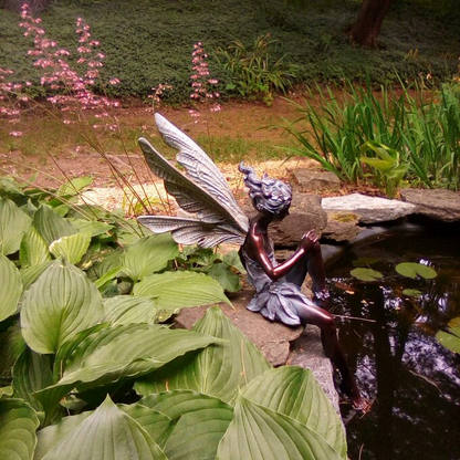 FairyGlo Garden Fairy Statue with Weatherproof Design for Magical Outdoor Decor