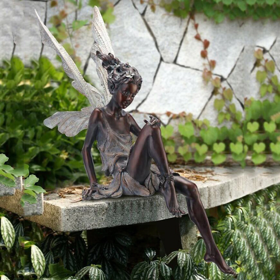 FairyGlo Garden Fairy Statue with Weatherproof Design for Magical Outdoor Decor