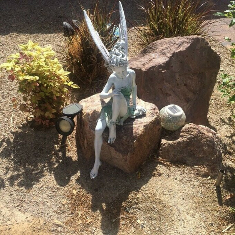 FairyGlo Garden Fairy Statue with Weatherproof Design for Magical Outdoor Decor
