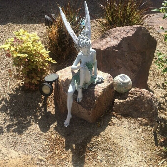 FairyGlo Garden Fairy Statue with Weatherproof Design for Magical Outdoor Decor