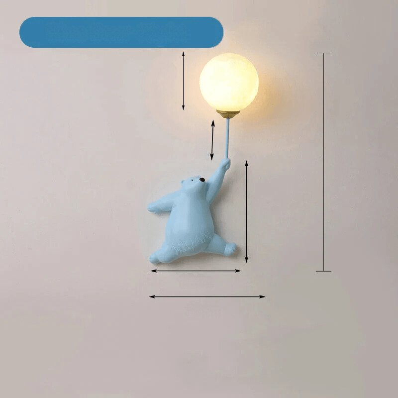 FairyGlow Kids Cartoon Wall Light with 3D Moon Night Glow