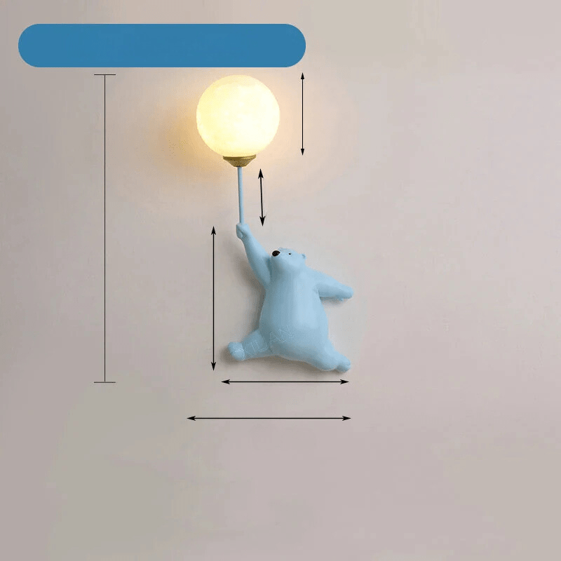 FairyGlow Kids Cartoon Wall Light with 3D Moon Night Glow
