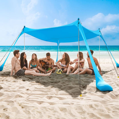 Family Beach Tent with UPF50+ Sun Protection and Sand Anchors