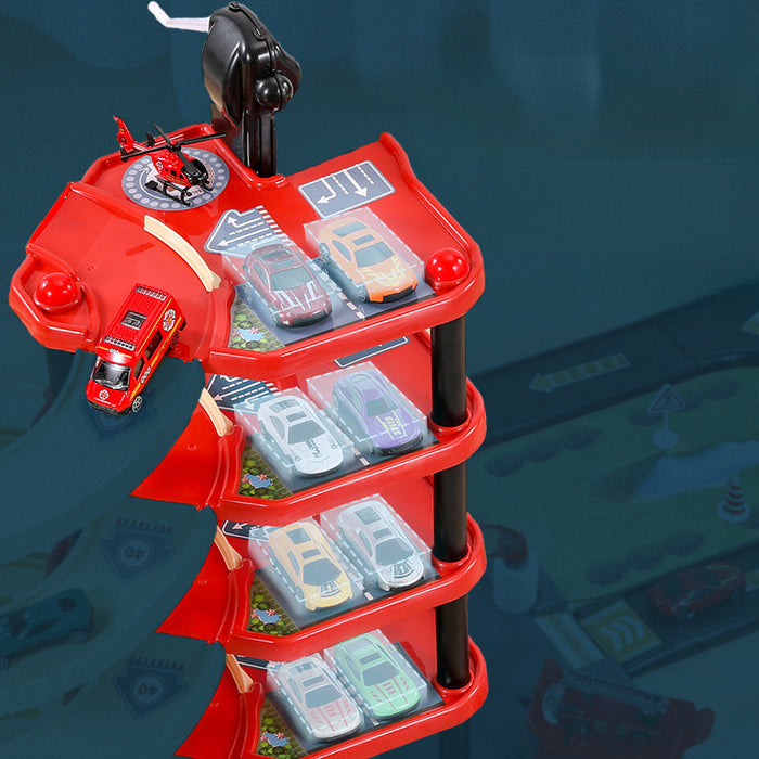 FirePark Multi-Level Fire Station Playset with Trucks and Accessories