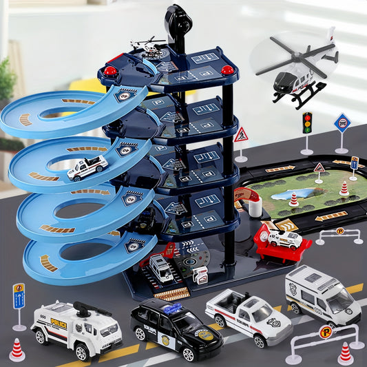 FirePark Multi-Level Fire Station Playset with Trucks and Accessories