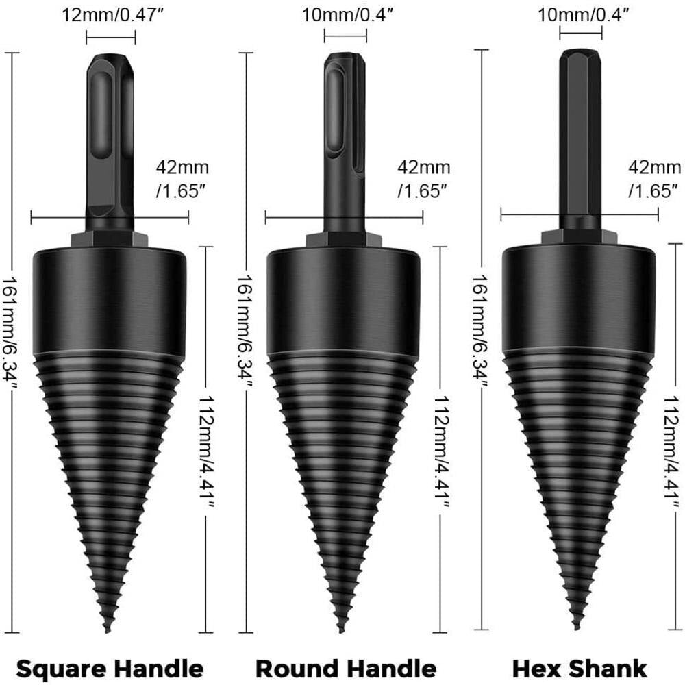 Firewood Drill Bit Wood Splitter with Universal Shank Set