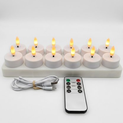 Flameless LED Candles Set USB Rechargeable Remote Timer Home Decor