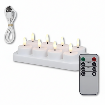 Flameless LED Candles Set USB Rechargeable Remote Timer Home Decor