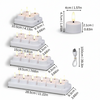 Flameless LED Candles Set USB Rechargeable Remote Timer Home Decor