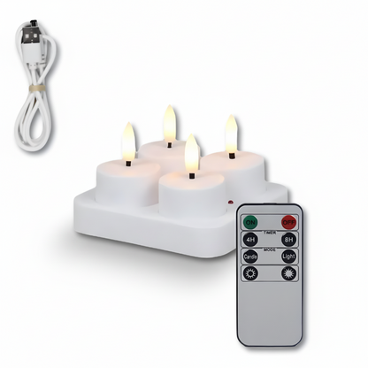 Flameless LED Candles Set USB Rechargeable Remote Timer Home Decor