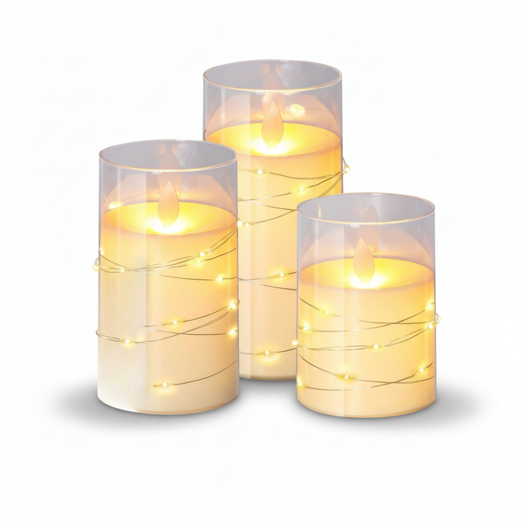 Flameless LED Candles Warm White Decorative Set With Remote Timer