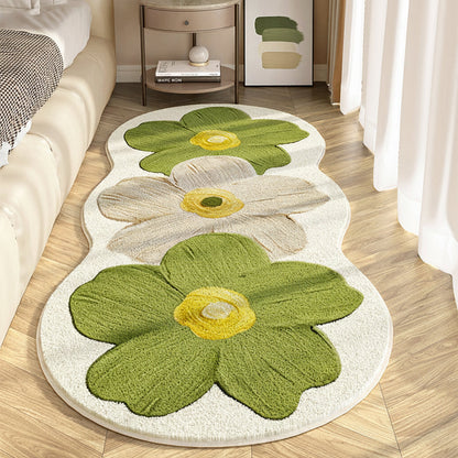 Bloemenkleed met onregelmatige vorm, zachte vloermat voor de slaapkamer, antislipdecoratie