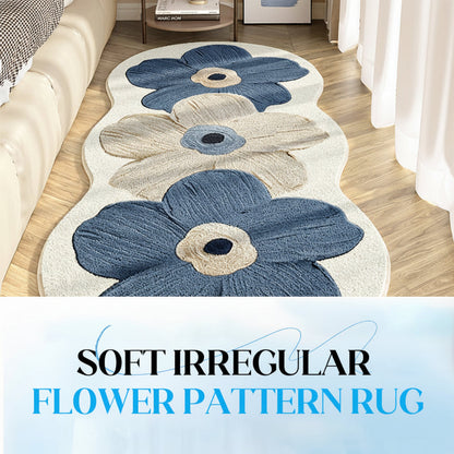 Bloemenkleed met onregelmatige vorm, zachte vloermat voor de slaapkamer, antislipdecoratie